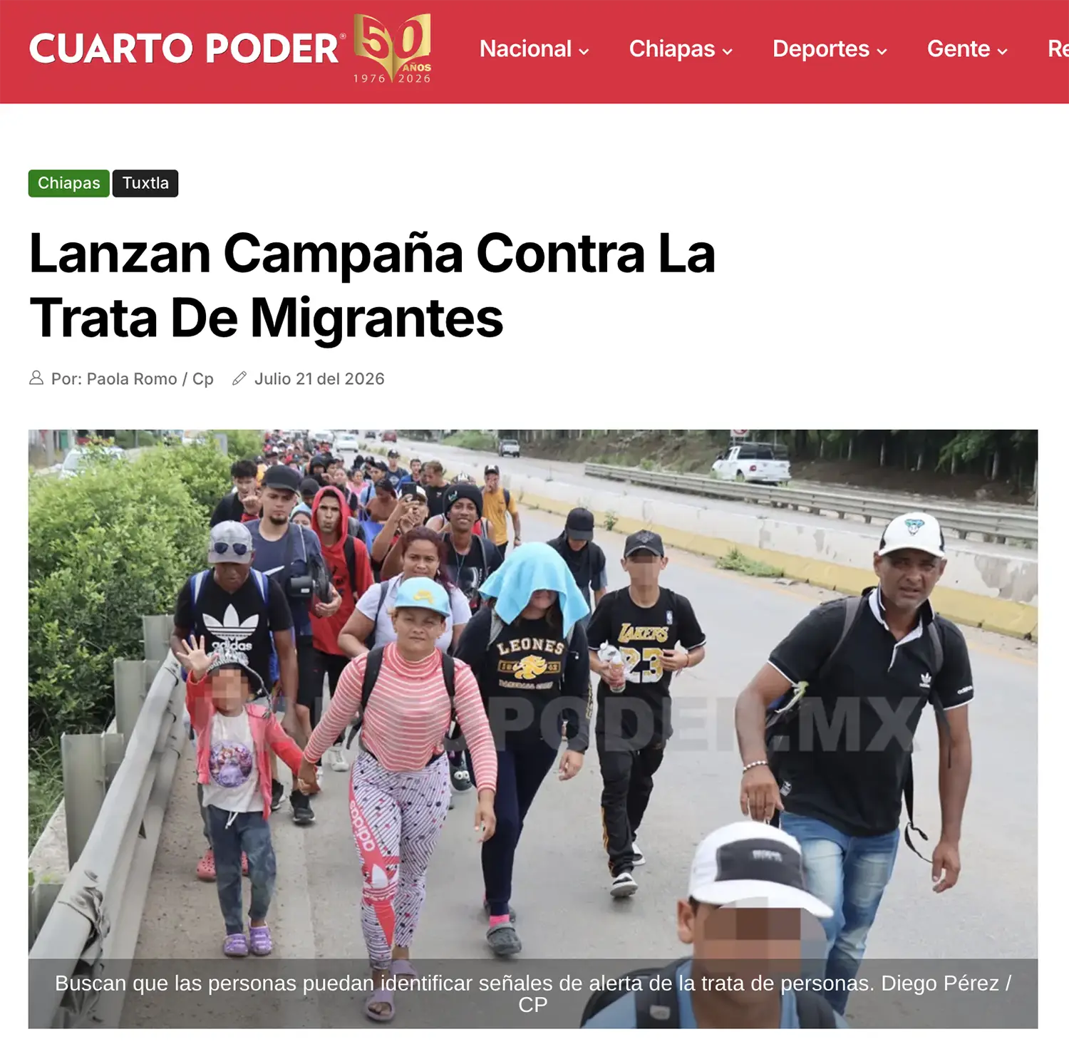FOCA al costat de la OIM llança campanya contra el tràfic de persones